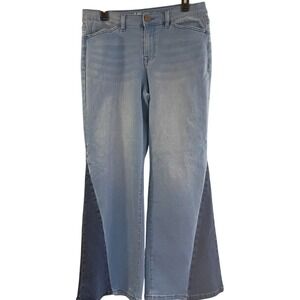 DG2 Diane Gilman Stretchy Jeans Size 10P Two Tone Color High Rise EUC‎